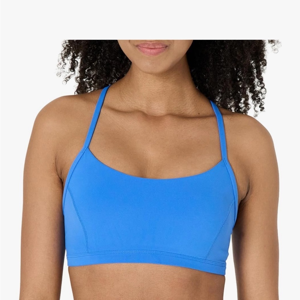 Amazon Essentials Womens Active FormFlex Blue Sports Bra